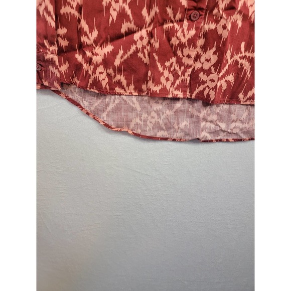 NWT Knox Rose Burnt Red Button Down Long Sleeve Women's Top Sz S - Picture 6 of 7